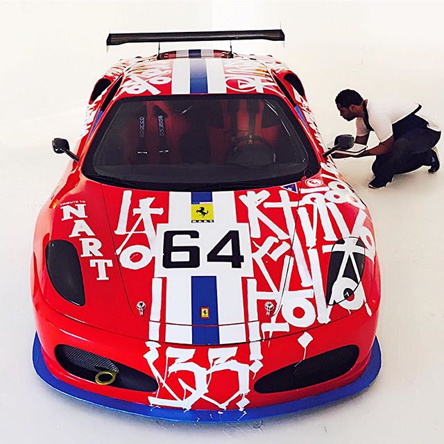 RETNA with Ferrari F430 at Art Basel Miami 2015