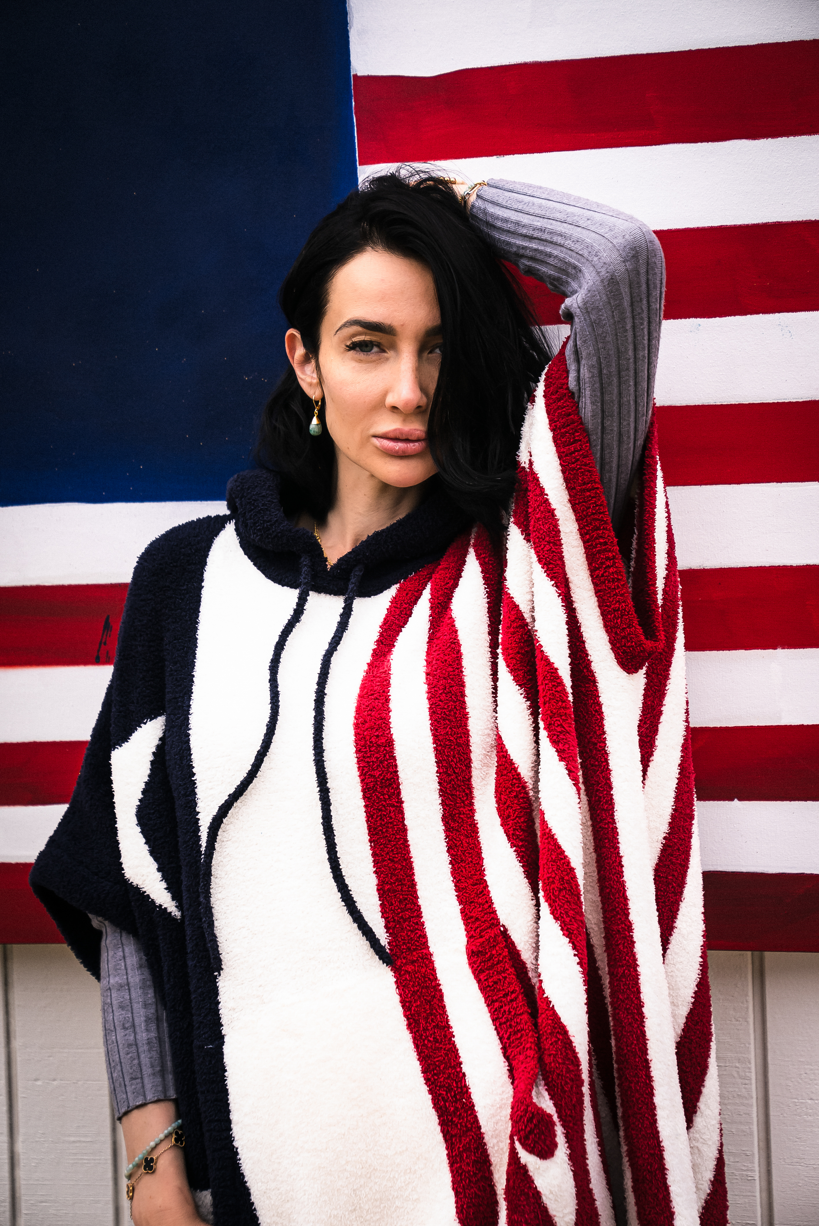 Veronika Mudra Lewis American flag portrait